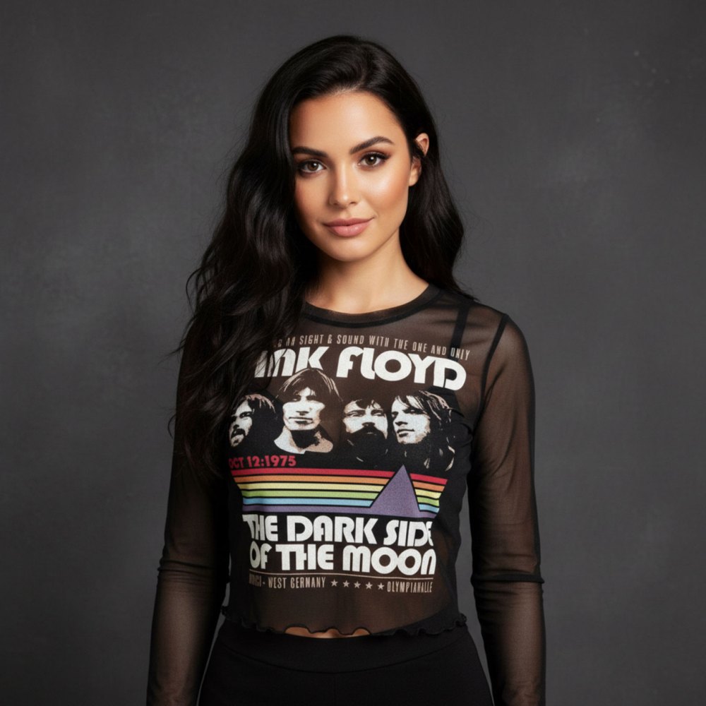 Pink Floyd - Vintage Stripes Crop top - Zwart